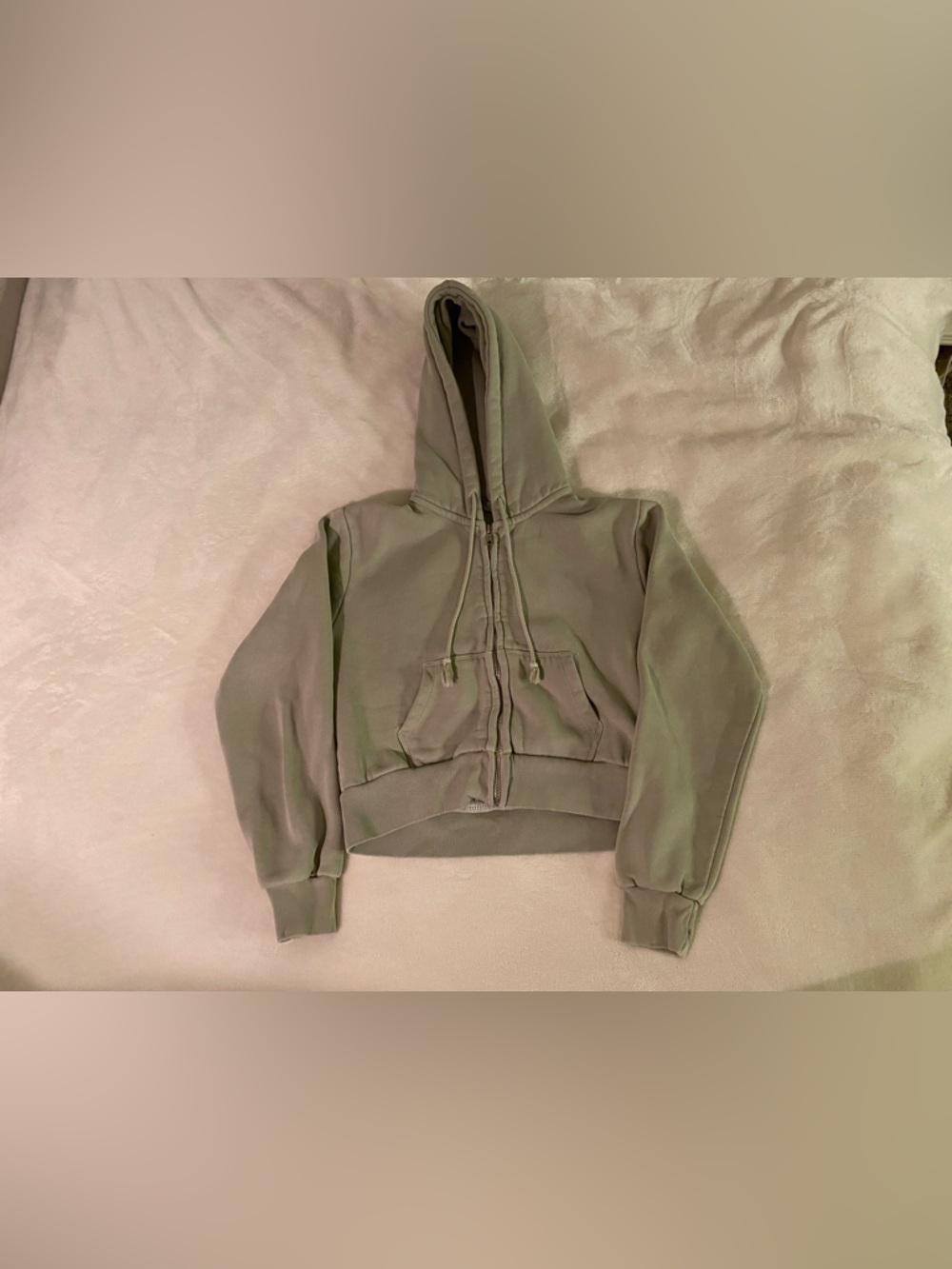 Brandy Melville Light Olive Green Hoodie Jacket